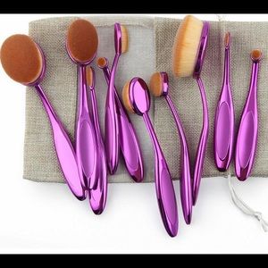 10 pc makeup brush set Metallic purple